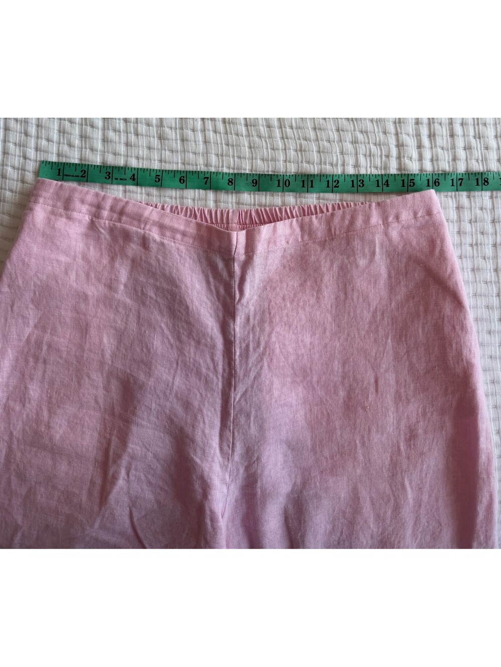 Flax Wide-Leg Linen Capris in Light Pink - Picture 6 of 6